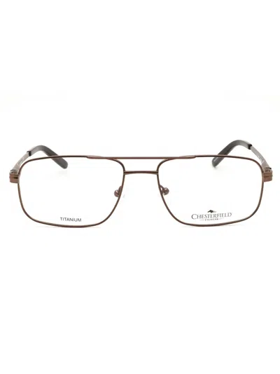 Chesterfield Rectangular Metal Eyeglasses For Men - Style 866/t In Gray