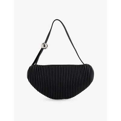 Chet Lo X C4c X Pull And Bear X C4c X Pull And Bear Womens Black Chet Lo X C4c X Pull&bear Ribbed Leather Shoulder Bag