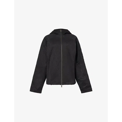 Chet Lo X C4c X Pull And Bear X C4c X Pull And Bear Womens Black Chet Lo X C4c X Pull&bear Hooded Relaxed-fit Stretch-woven Jacket