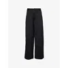 Chet Lo X C4c X Pull And Bear X C4c X Pull And Bear Womens Black Chet Lo X C4c X Pull & Bear  Wide-leg Textured Woven Trousers In Black
