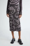 Chet Lo X Sanrio Hello Kitty® Intarsia Midi Sweater Skirt In Black/pink