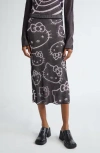 Chet Lo X Sanrio Hello Kitty® Intarsia Midi Sweater Skirt In Black/pink