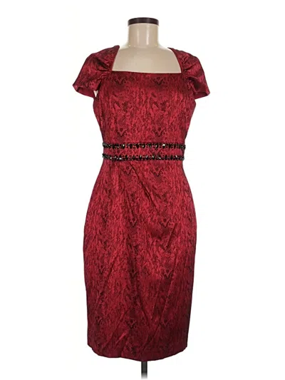 Pre-owned Chetta B Cocktail Dress In Burgundy