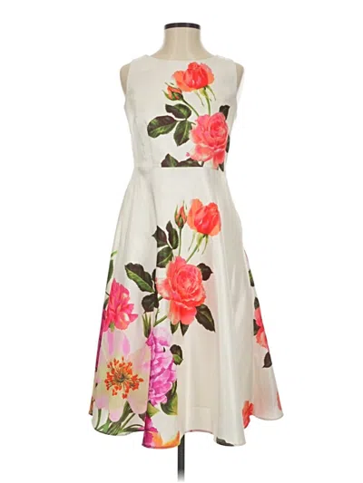 Pre-owned Chetta B Cocktail Dress In White