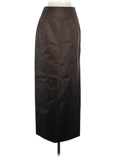 Pre-owned Chetta B Faux Leather Skirt In Brown