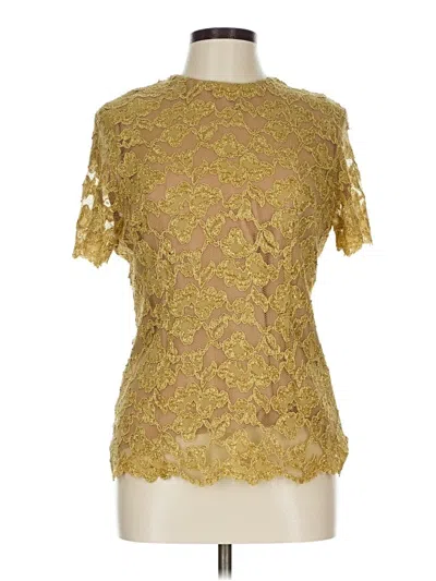 Pre-owned Chetta B Short Sleeve Blouse In Gold
