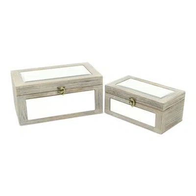 Cheungs 2 Piece Decorative Box Set In Rustic Gray