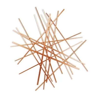 Cheungs Avalon Rose Gold Large Abstract Art Metal Wall Art In Orange