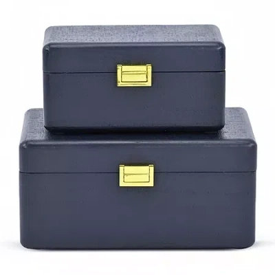 Cheungs Boxes With Gold Handles Espresso Jewelry Organizer In Orange