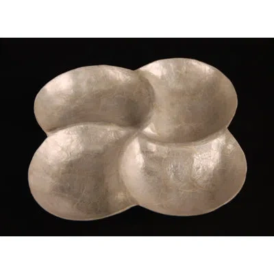 Cheungs Capiz Clove Serving Tray In Pearl