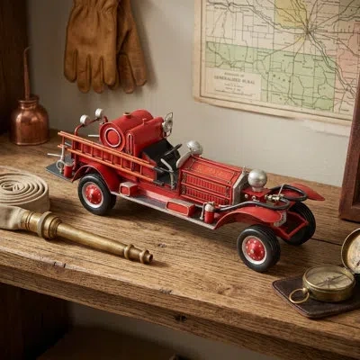 Cheungs Decorative 1920's Fire Truck In Red