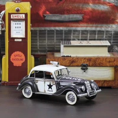 Cheungs Decorative Police Car In Black,silver