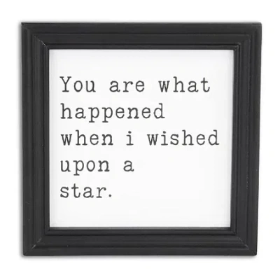 Cheungs Fairgrove Square Wood "wish" Wall Sign In White