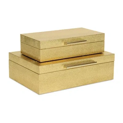 Cheungs Gold Faux Snakeskin Rectangular 2-pc. Decorative Box In Multi