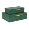 Cheungs Green Faux Shagreen Rectangular 2-pc. Decorative Box In Green