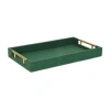 Cheungs Green Faux Shagreen Rectangular Decorative Tray In Green