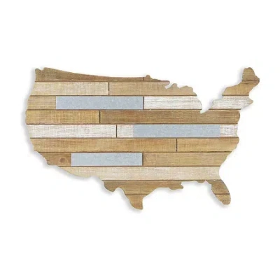 Cheungs Hanging Mixed Media Wood And Usa Metal Wall Art - Small In Multi