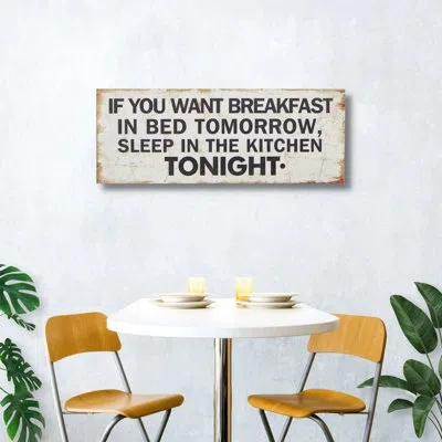 Cheungs If You Want Breakfast Wooden Wall Décor In Black;gray