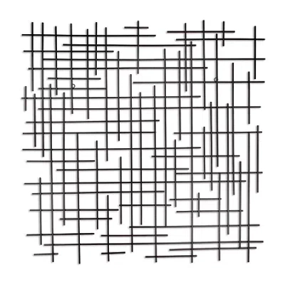 Cheungs Iquara Large Square Metal Wall Art In Black