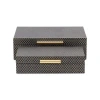Cheungs Mariline Elegant Fish Scale Pattern Rectangular Box Set In Navy