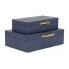 Cheungs Navy Blue Faux Shagreen Rectangular 2-pc. Decorative Box In Blue