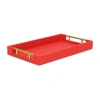 Cheungs Red Faux Shagreen Rectangular Decorative Tray In Red