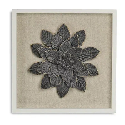 Cheungs Vita Framed Elegant Flower Metal Wall Art In Black