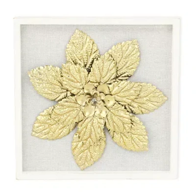 Cheungs Vita Framed Elegant Flower Metal Wall Art In Yellow