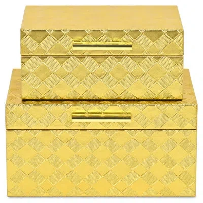 Cheungs Zuleika Vinyl Diamond Checkered Pattern Box Set - Gold