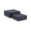 Cheungs Zynova Rectangular Gold Accented Box Set In Navy