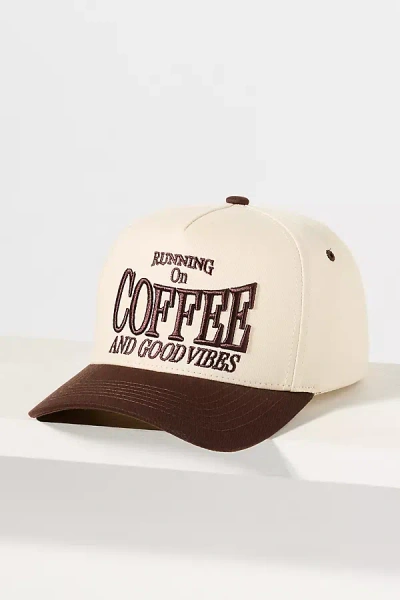 Cheveux Corp. Coffee And Good Vibes Trucker Hat In Brown