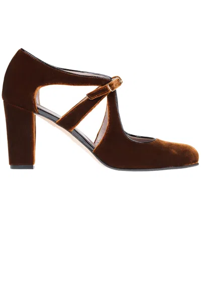 Cheville Belen Velvet Pumps In Brown