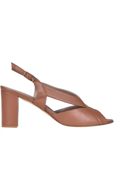 Cheville Nappa Leather Sandals In Hazel