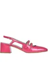 Cheville Patent Leather Slingack Pumps In Raspberry