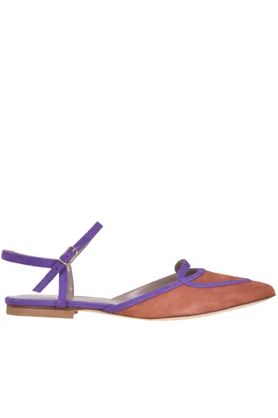 Cheville Suede Ballerinas In Brick Red