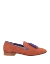 Cheville Woman Loafers Brick Red Size 7 Leather In Red