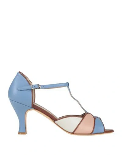 Cheville Woman Pumps Azure Size 6 Soft Leather In Blue
