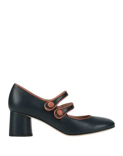Cheville Woman Pumps Midnight Blue Size 8 Leather