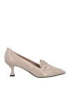 Cheville Woman Pumps Taupe Size 7.5 Leather In Gray