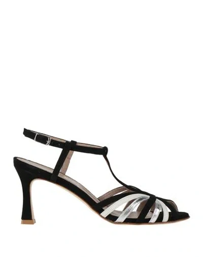 Cheville Woman Sandals Black Size 6 Leather In Multi