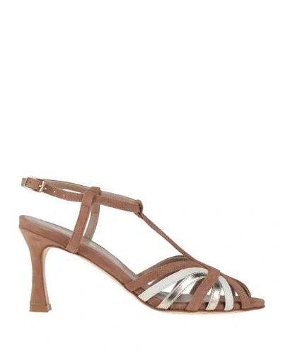 Cheville Woman Sandals Light Brown Size 6 Leather