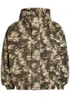 Chew Forever Roach Camo Studded Hooded Parka Jacket In Multi