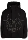 Chew Forever Roach Studded Hooded Parka Jacket In Black