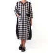 Cheyenne Gingham Midi Dress In Black / White