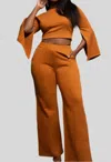 Cheyenne Raquel Pants Set In Caramel In Brown