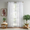 Chf Boho Lace Rod Pocket Light-filtering Single Curtain Panel In White