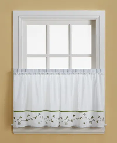 Chf Clover 58" X 24" Pair Of Tier Curtains In Green