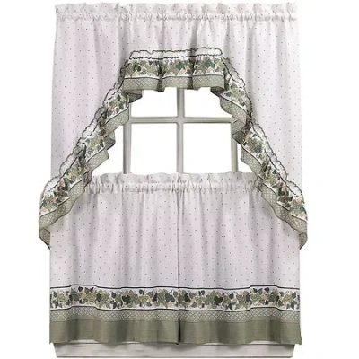Chf Cottage 3-pc. Rod Pocket Kitchen Curtains & Drapes Window Set In Multi