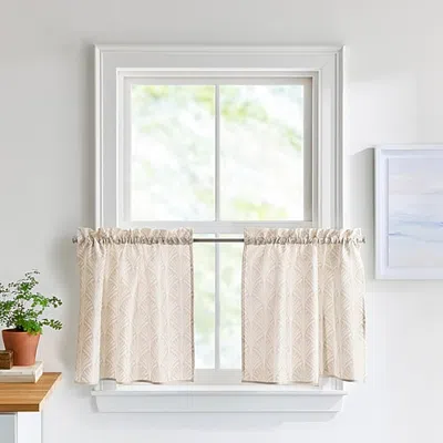 Chf Fan Scallop 2-pc. Rod Pocket Window Tier In Beige