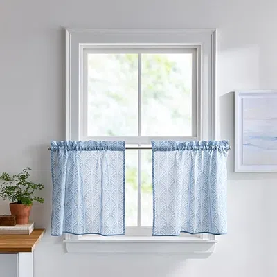Chf Fan Scallop 2-pc. Rod Pocket Window Tier In Blue